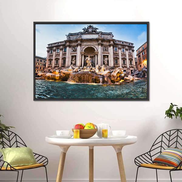 Fontana Trevi Italy Canvas Wall Art-5 Horizontal-Gallery Wrap-22" x 12"-Tiaracle