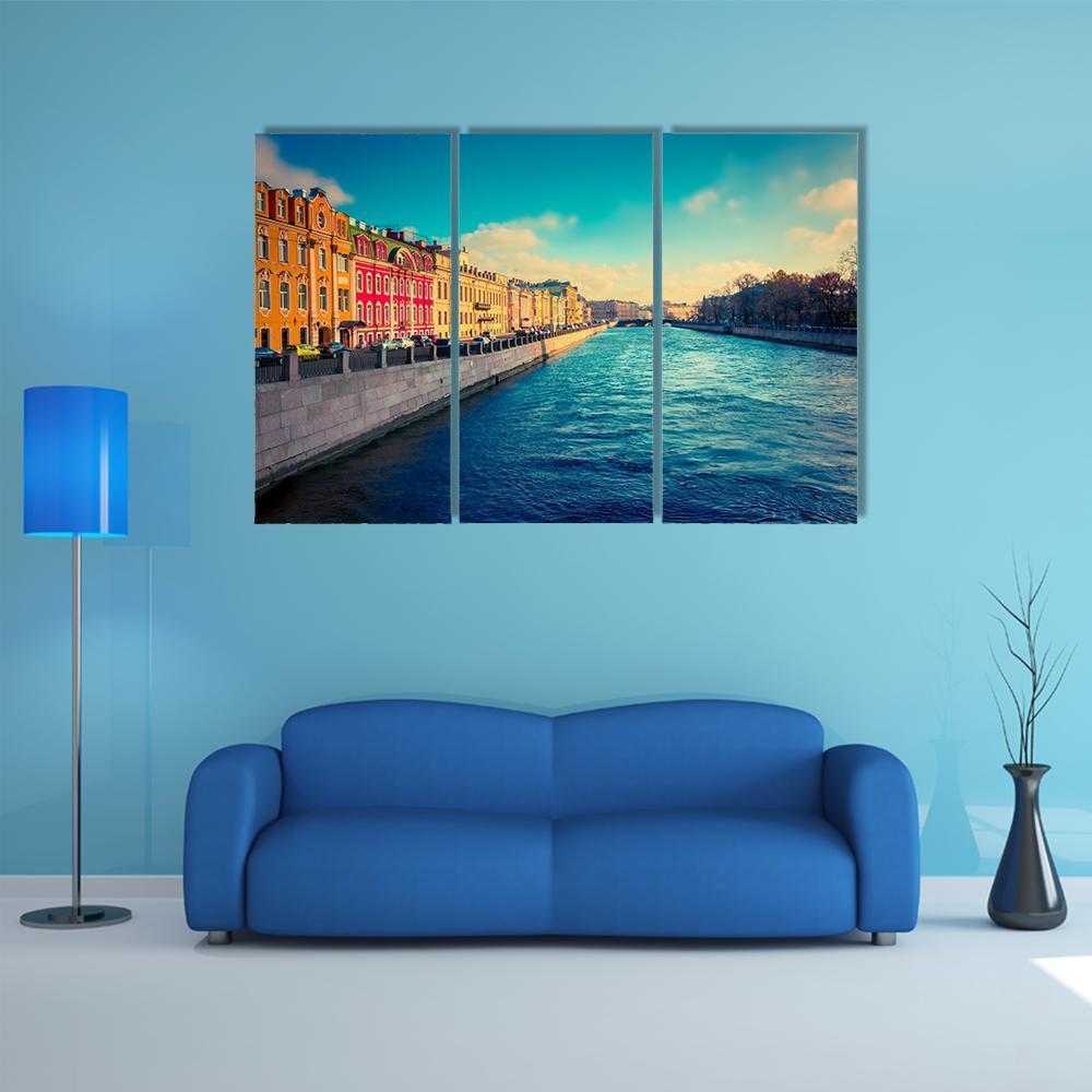 Fontanka Canal In Saint Petersburg Canvas Wall Art-3 Horizontal-Gallery Wrap-37" x 24"-Tiaracle