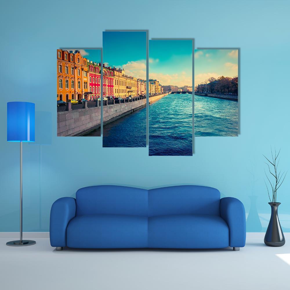 Fontanka Canal In Saint Petersburg Canvas Wall Art-4 Pop-Gallery Wrap-50" x 32"-Tiaracle