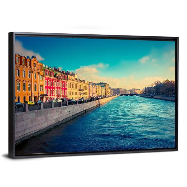 Fontanka Canal In Saint Petersburg Canvas Wall Art-3 Horizontal-Gallery Wrap-25" x 16"-Tiaracle