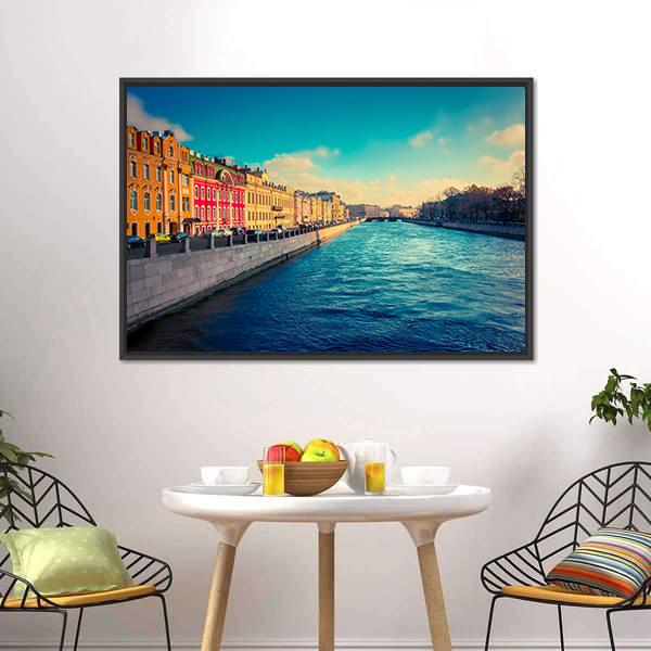 Fontanka Canal In Saint Petersburg Canvas Wall Art-3 Horizontal-Gallery Wrap-25" x 16"-Tiaracle
