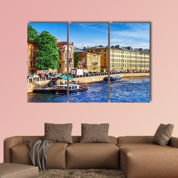 Fontanka Canal In Saint Petersburg Canvas Wall Art-3 Horizontal-Gallery Wrap-37" x 24"-Tiaracle