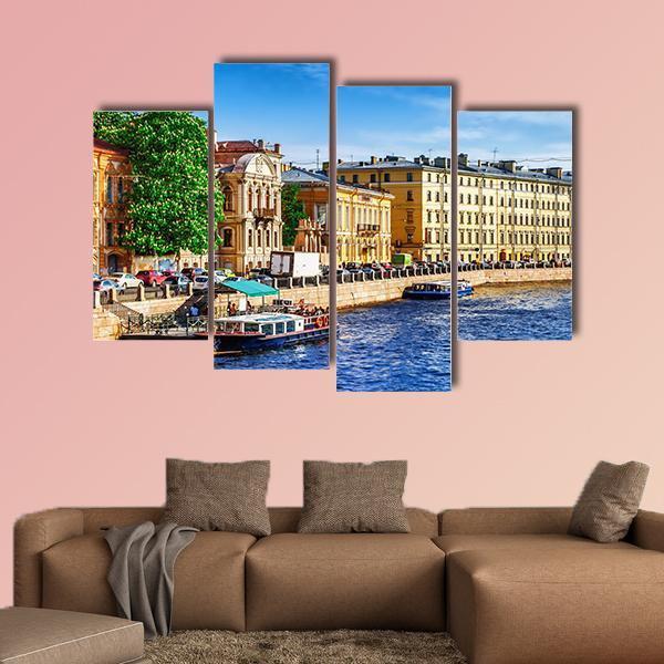 Fontanka Canal In Saint Petersburg Canvas Wall Art-4 Pop-Gallery Wrap-50" x 32"-Tiaracle