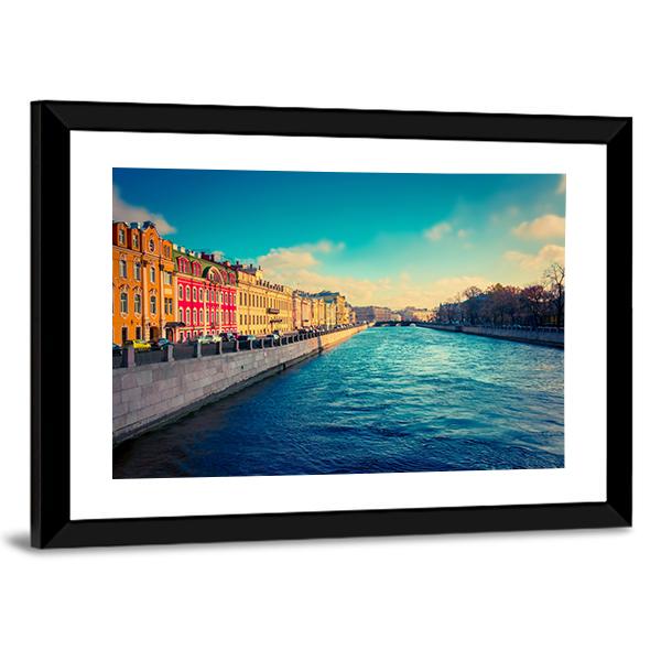 Fontanka Canal In Saint Petersburg Canvas Wall Art-3 Horizontal-Gallery Wrap-25" x 16"-Tiaracle