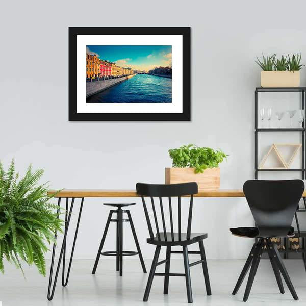 Fontanka Canal In Saint Petersburg Canvas Wall Art-3 Horizontal-Gallery Wrap-25" x 16"-Tiaracle