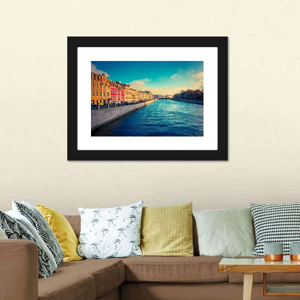 Fontanka Canal In Saint Petersburg Canvas Wall Art-3 Horizontal-Gallery Wrap-25" x 16"-Tiaracle