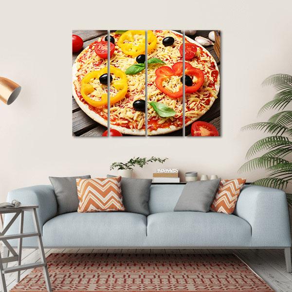 Food Ingredients For Pizza Canvas Wall Art-1 Piece-Gallery Wrap-36" x 24"-Tiaracle