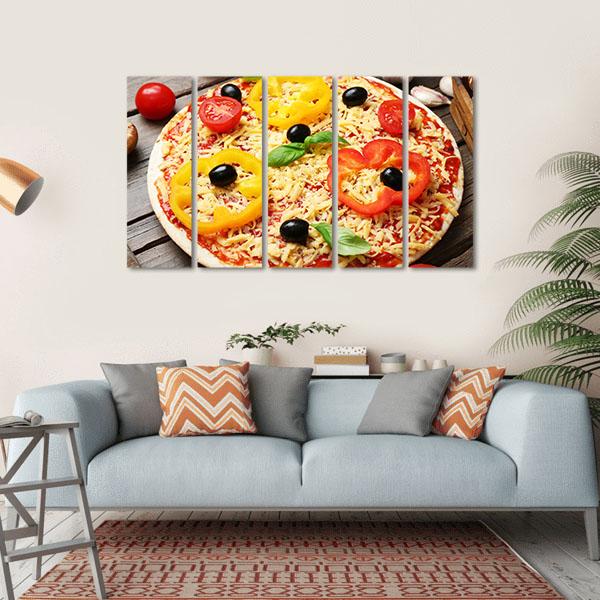 Food Ingredients For Pizza Canvas Wall Art-5 Horizontal-Gallery Wrap-22" x 12"-Tiaracle