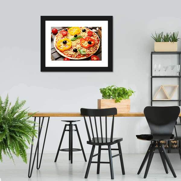 Food Ingredients For Pizza Canvas Wall Art-5 Horizontal-Gallery Wrap-22" x 12"-Tiaracle