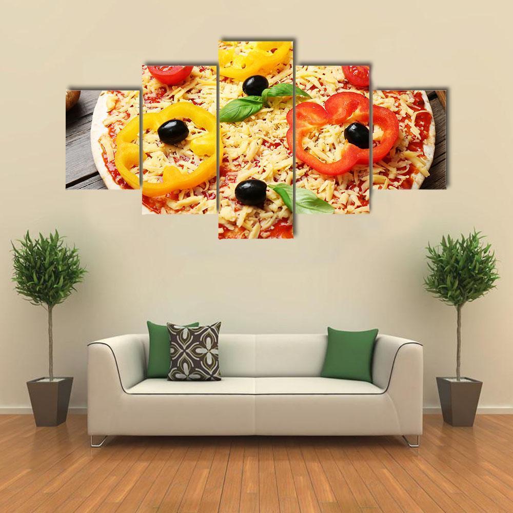 Food Ingredients For Pizza Canvas Wall Art-5 Star-Gallery Wrap-62" x 32"-Tiaracle