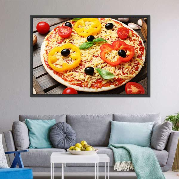 Food Ingredients For Pizza Canvas Wall Art-3 Horizontal-Gallery Wrap-25" x 16"-Tiaracle