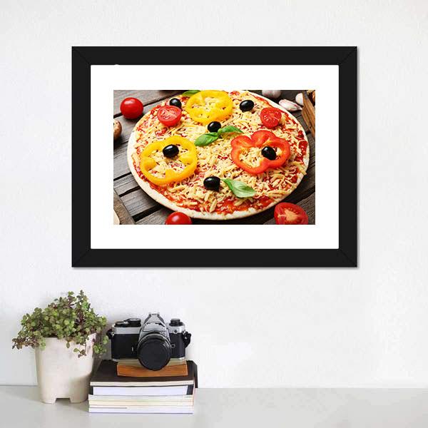 Food Ingredients For Pizza Canvas Wall Art-1 Piece-Framed Print-20" x 16"-Tiaracle