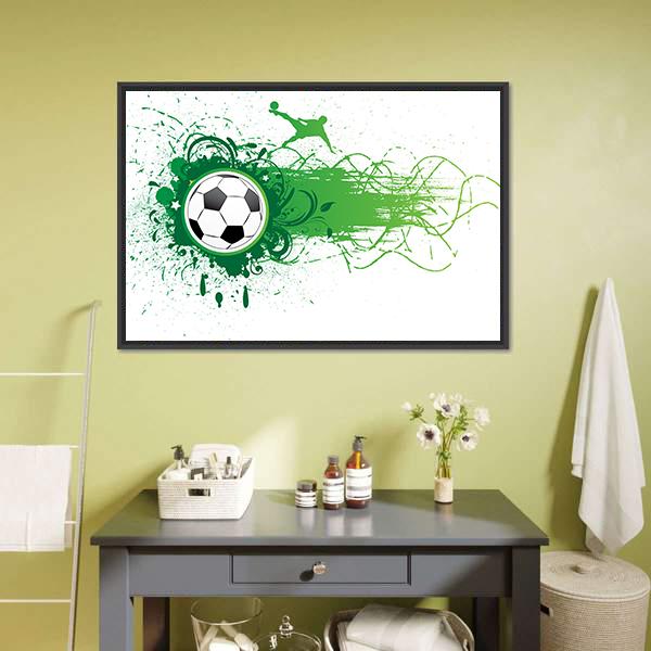 Football Banner Canvas Wall Art-1 Piece-Floating Frame-24&quot; x 16&quot;-Tiaracle