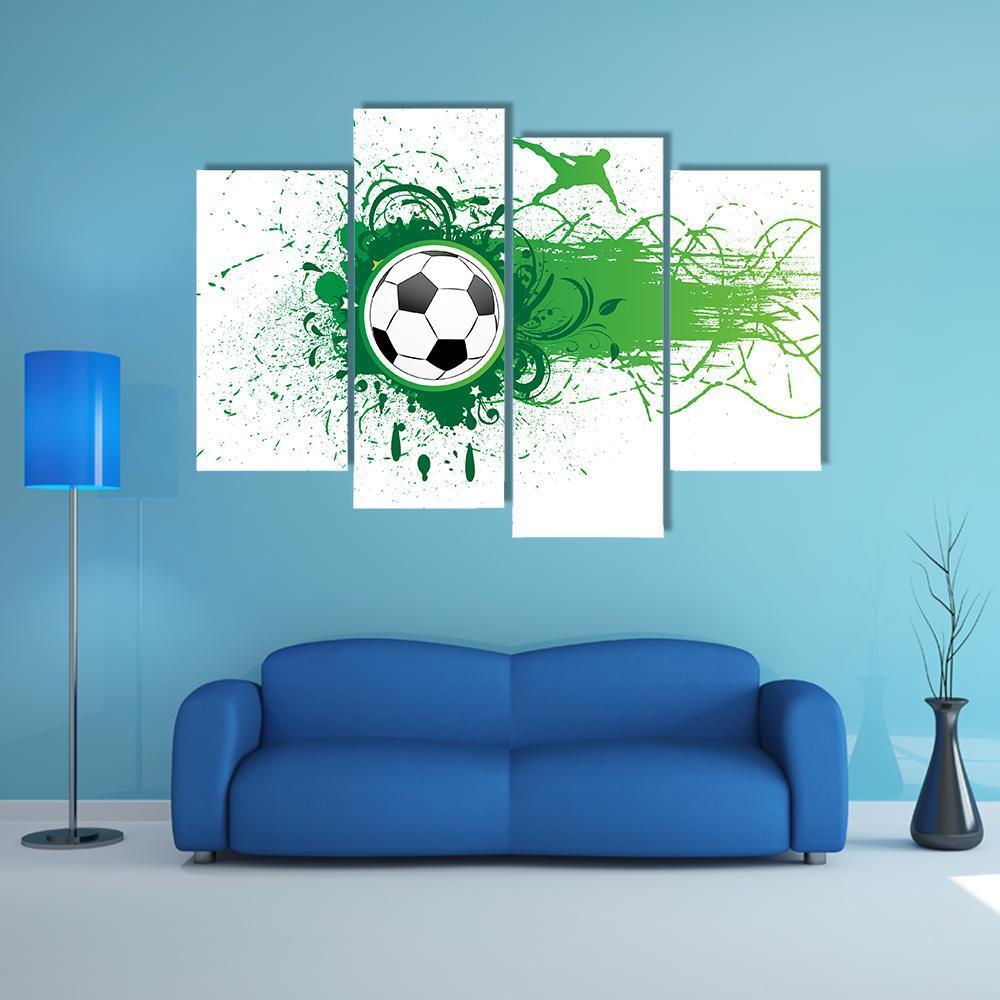 Football Banner Canvas Wall Art-4 Pop-Gallery Wrap-50&quot; x 32&quot;-Tiaracle