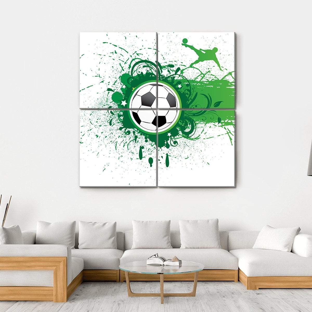 Football Banner Canvas Wall Art-4 Square-Gallery Wrap-17&quot; x 17&quot;-Tiaracle