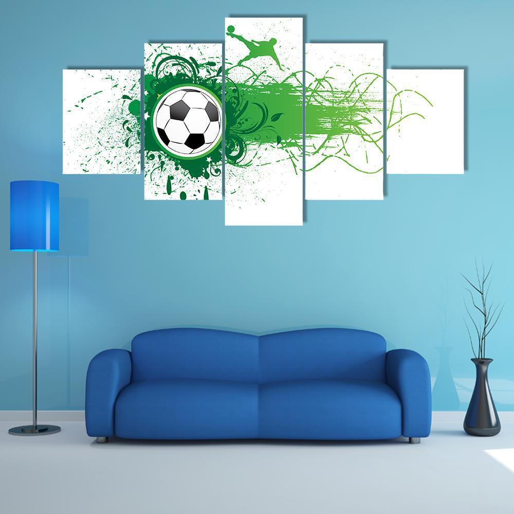 Football Banner Canvas Wall Art-5 Star-Gallery Wrap-62&quot; x 32&quot;-Tiaracle