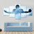 Football Player Portrait In Silhouette Canvas Wall Art-5 Star-Gallery Wrap-62" x 32"-Tiaracle
