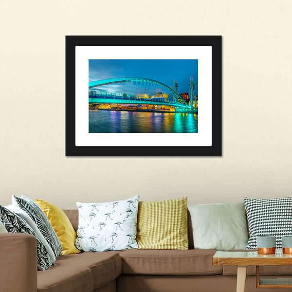 Footbridge In Salford Canvas Wall Art-3 Horizontal-Gallery Wrap-25" x 16"-Tiaracle