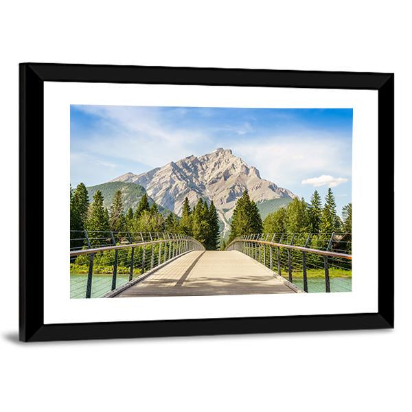 Footbridge Over Bow River Canvas Wall Art-3 Horizontal-Gallery Wrap-25" x 16"-Tiaracle
