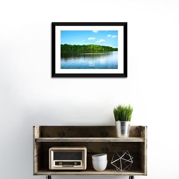 Forest &amp; Lake Canvas Wall Art-1 Piece-Framed Print-20" x 16"-Tiaracle