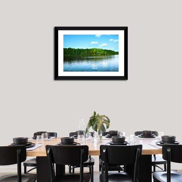 Forest &amp; Lake Canvas Wall Art-3 Horizontal-Gallery Wrap-25" x 16"-Tiaracle