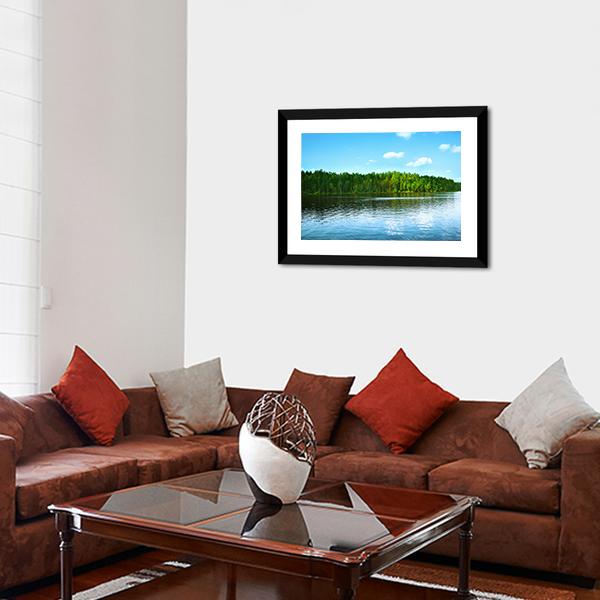 Forest &amp; Lake Canvas Wall Art-3 Horizontal-Gallery Wrap-25" x 16"-Tiaracle