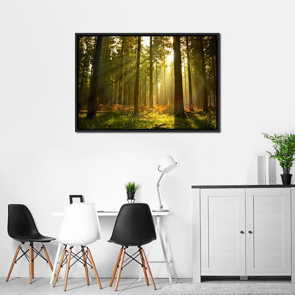 Forest At Dusk Canvas Wall Art-5 Horizontal-Gallery Wrap-22" x 12"-Tiaracle