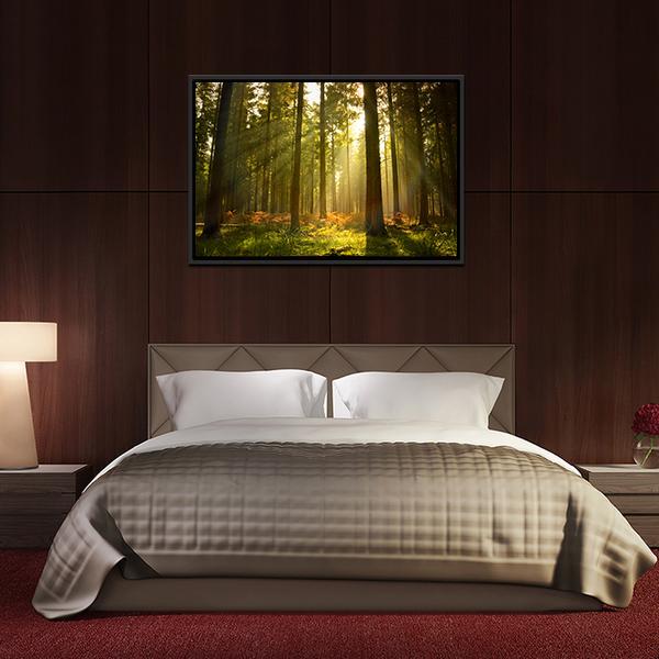 Forest At Dusk Canvas Wall Art-5 Horizontal-Gallery Wrap-22" x 12"-Tiaracle