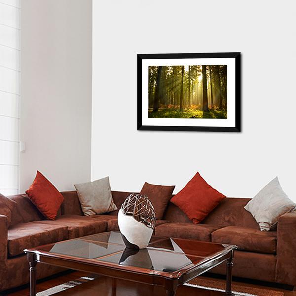 Forest At Dusk Canvas Wall Art-5 Horizontal-Gallery Wrap-22" x 12"-Tiaracle