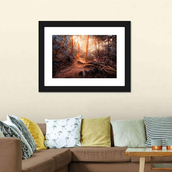 Forest In Surreal Colors Canvas Wall Art-5 Horizontal-Gallery Wrap-22" x 12"-Tiaracle