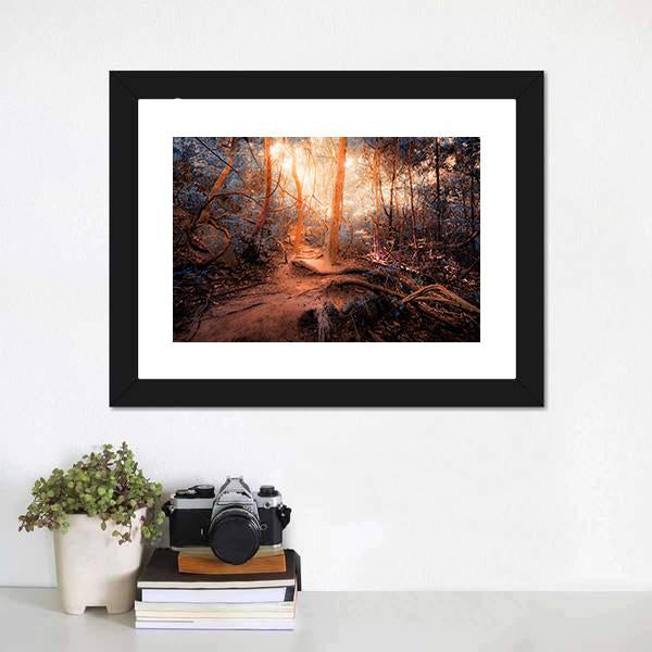Forest In Surreal Colors Canvas Wall Art-1 Piece-Framed Print-20" x 16"-Tiaracle