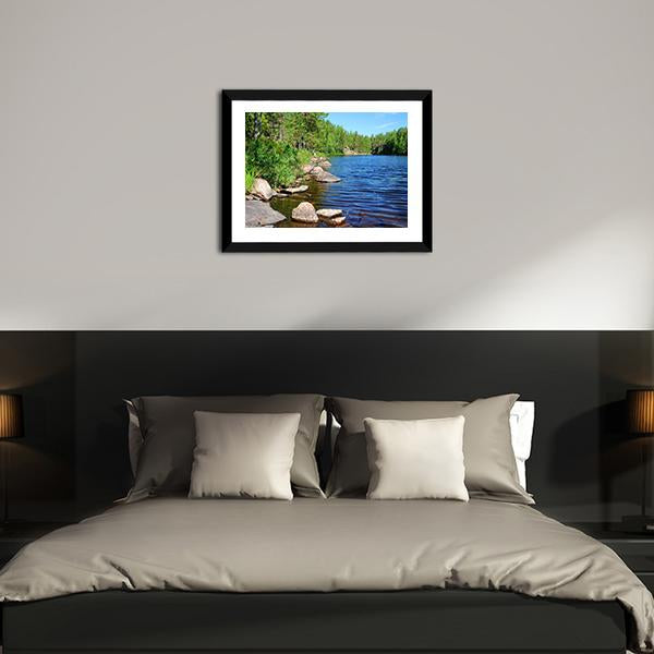 Forest Lake Finland Canvas Wall Art-3 Horizontal-Gallery Wrap-25" x 16"-Tiaracle