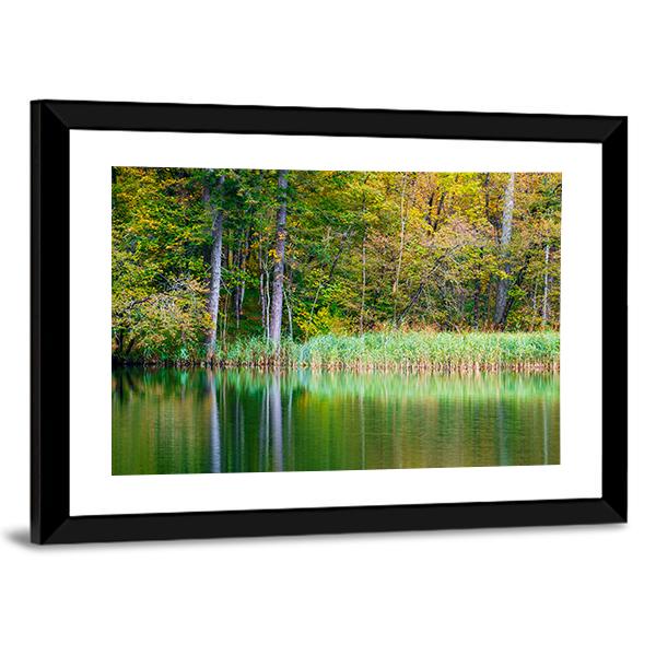 Forest Lake Kozjak Canvas Wall Art-3 Horizontal-Gallery Wrap-25" x 16"-Tiaracle