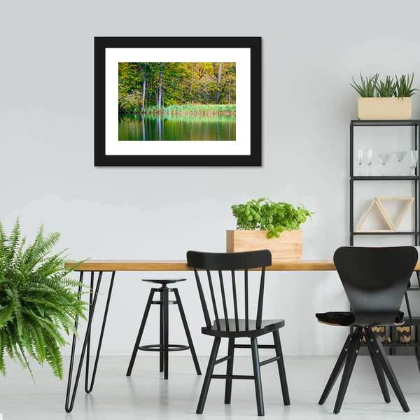 Forest Lake Kozjak Canvas Wall Art-3 Horizontal-Gallery Wrap-25" x 16"-Tiaracle
