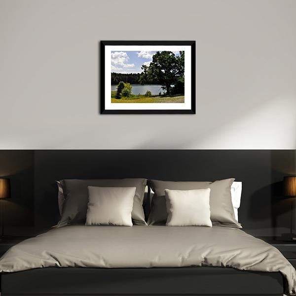Forest Lake Landscape Panoramic Canvas Wall Art-1 Piece-36" x 12"-Tiaracle
