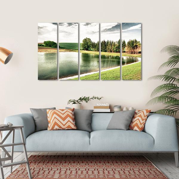 Forest Lake Canvas Wall Art-5 Horizontal-Gallery Wrap-22" x 12"-Tiaracle