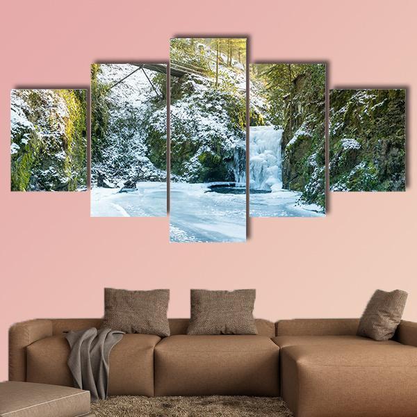 Baden In Winter Canvas Wall Art-5 Star-Gallery Wrap-62" x 32"-Tiaracle