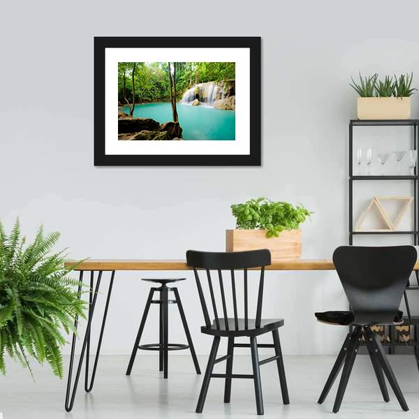 Forest Waterfall Thailand Canvas Wall Art-5 Horizontal-Gallery Wrap-22" x 12"-Tiaracle