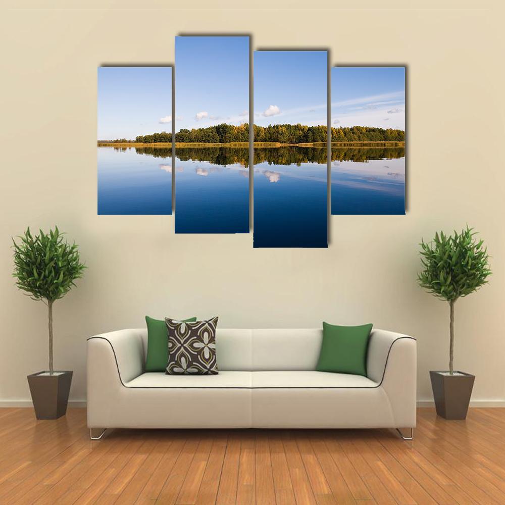 Forest With Lake Russia Canvas Wall Art-4 Pop-Gallery Wrap-50" x 32"-Tiaracle