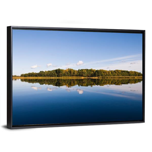 Forest With Lake Russia Canvas Wall Art-3 Horizontal-Gallery Wrap-25" x 16"-Tiaracle