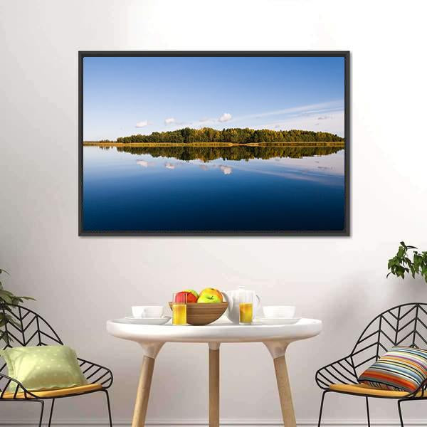 Forest With Lake Russia Canvas Wall Art-3 Horizontal-Gallery Wrap-25" x 16"-Tiaracle