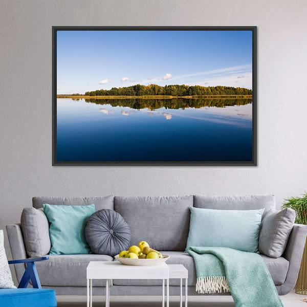 Forest With Lake Russia Canvas Wall Art-3 Horizontal-Gallery Wrap-25" x 16"-Tiaracle