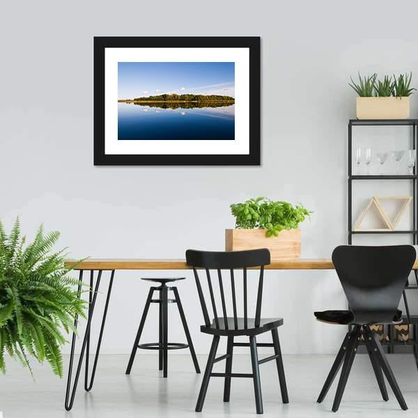 Forest With Lake Russia Canvas Wall Art-3 Horizontal-Gallery Wrap-25" x 16"-Tiaracle