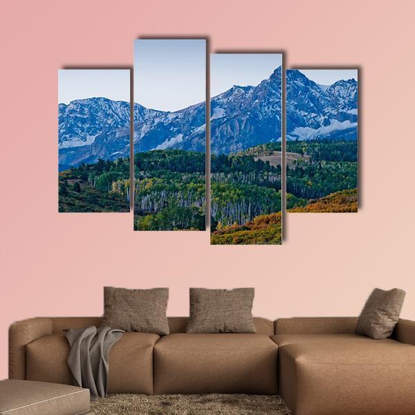 Forest With Mountain Dallas Canvas Wall Art-4 Pop-Gallery Wrap-50" x 32"-Tiaracle
