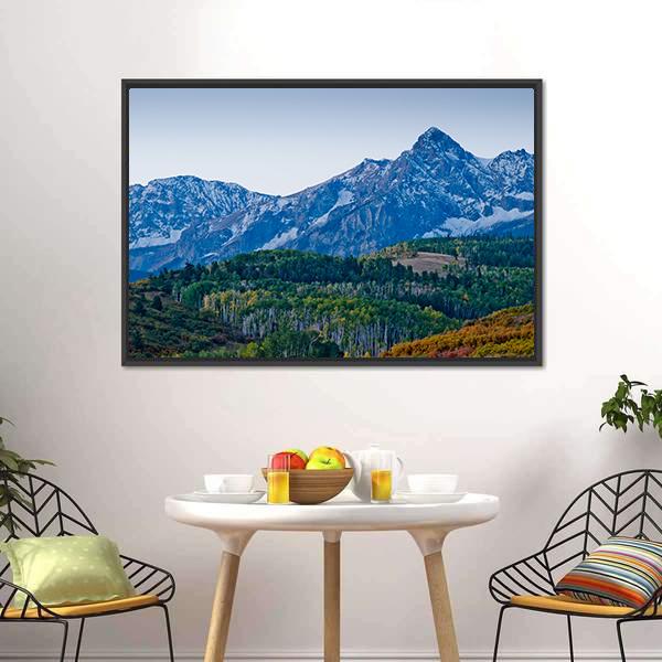 Forest With Mountain Dallas Canvas Wall Art-3 Horizontal-Gallery Wrap-25&quot; x 16&quot;-Tiaracle