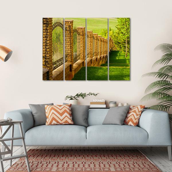 Forged Fence Canvas Wall Art-4 Horizontal-Gallery Wrap-34" x 24"-Tiaracle