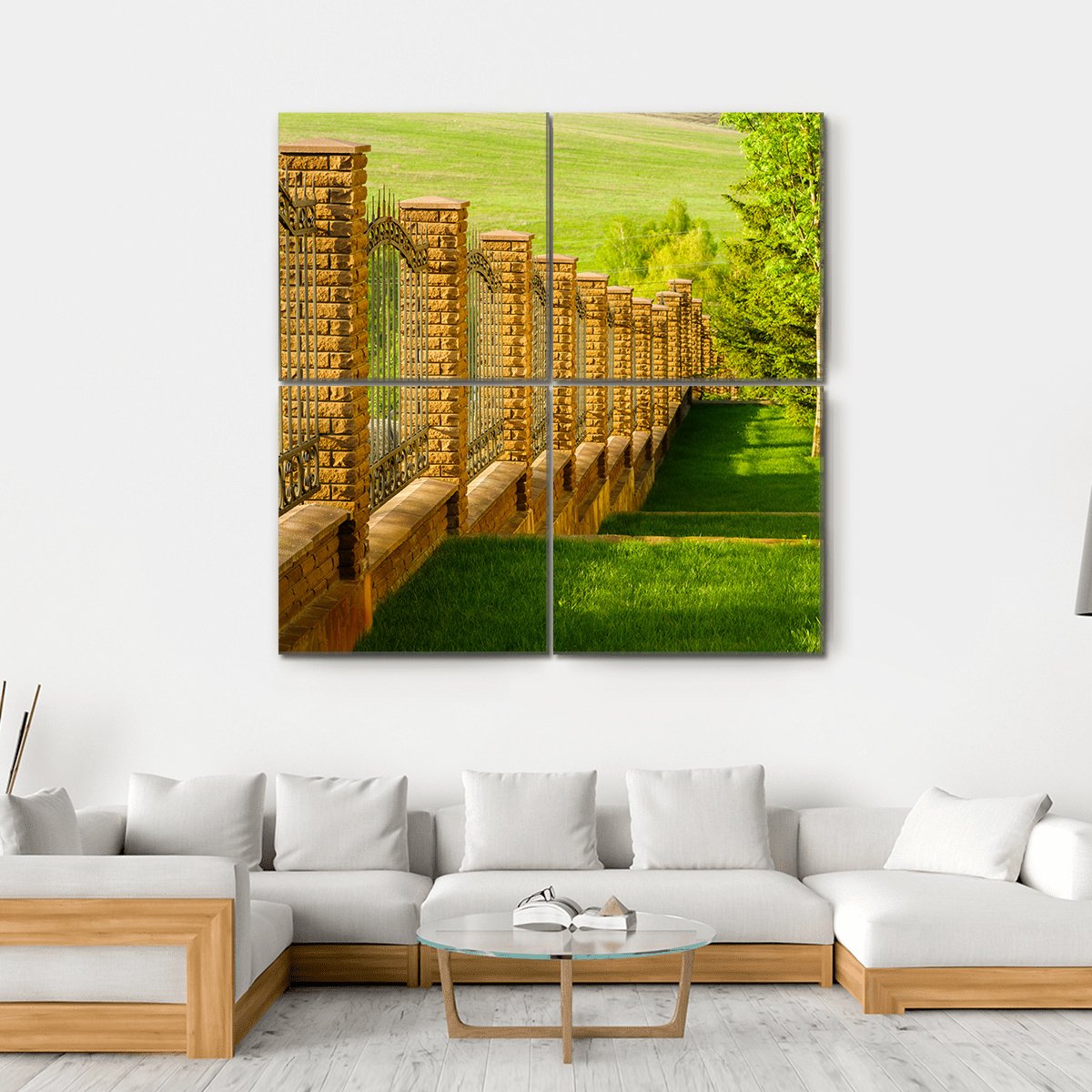 Forged Fence Canvas Wall Art-4 Square-Gallery Wrap-17" x 17"-Tiaracle