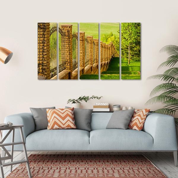 Forged Fence Canvas Wall Art-5 Horizontal-Gallery Wrap-22" x 12"-Tiaracle