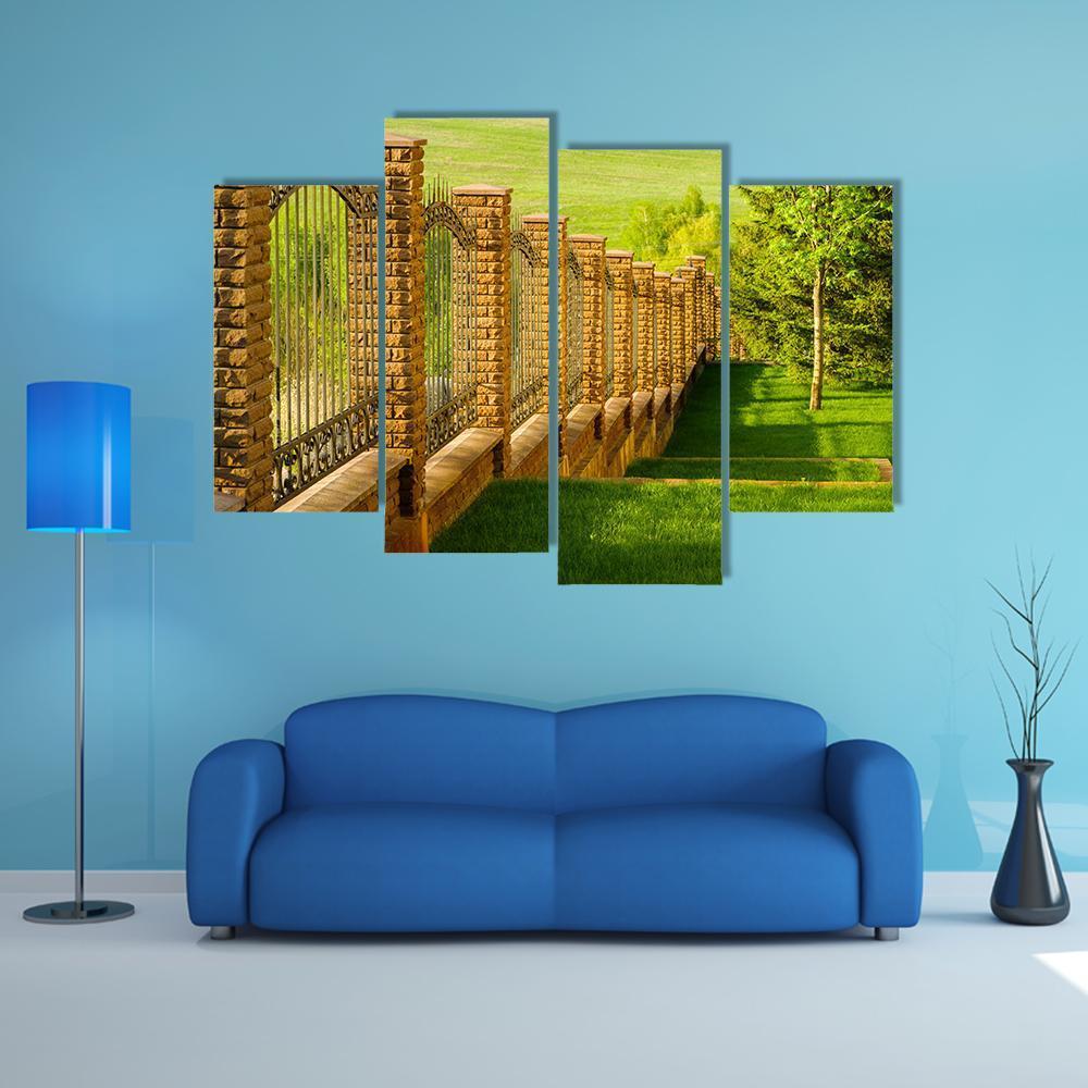 Forged Fence Canvas Wall Art-4 Pop-Gallery Wrap-50" x 32"-Tiaracle