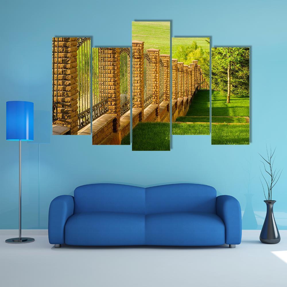 Forged Fence Canvas Wall Art-5 Pop-Gallery Wrap-47" x 32"-Tiaracle